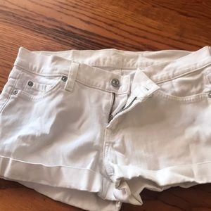 White denim shorts